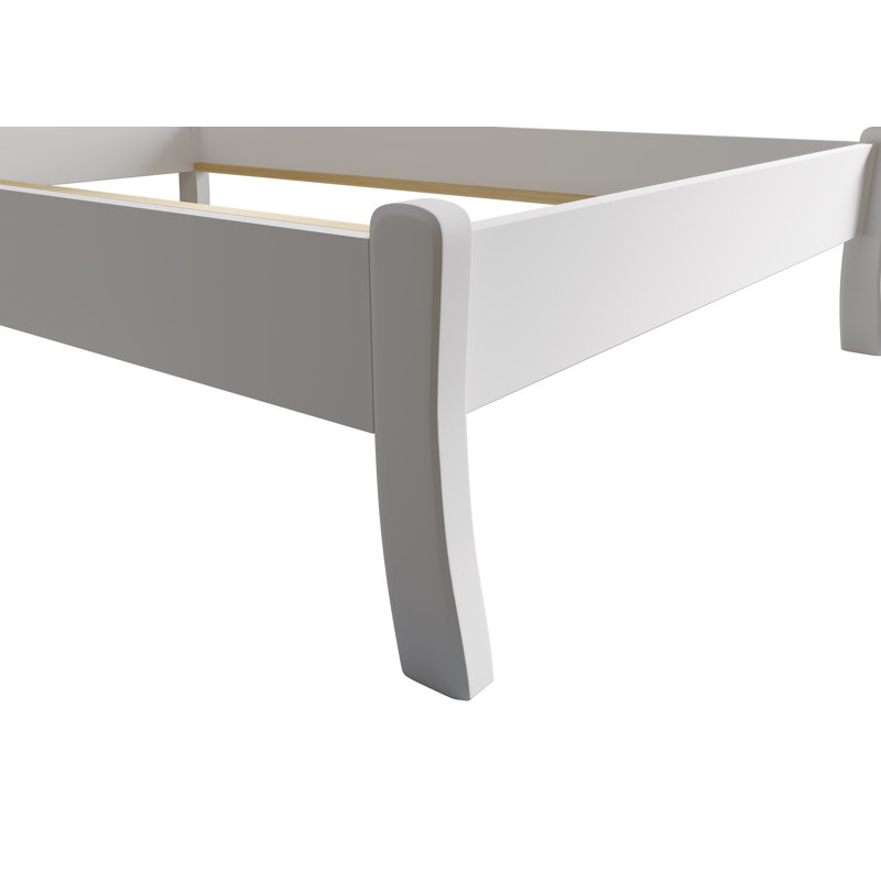 Mardea Solid Wood Bed, European Kingsize (160 x 200cm), White Lacquer