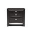 Black Bedside Cabinet With 2 Drawers, Easy To Assemble, Felt - Lined Top Drawer, Nickel Oval , Ideal For Bedroom Contemporary Style Cabinet, Solid Wood, Knob Pulls, Assembly, 25.5"W X 17"D 25.5"H-1937868560