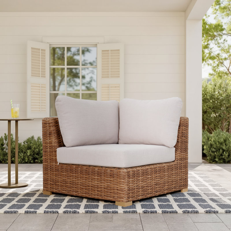 Windsor Aluminum Rattan Single Corner Armless Sofa