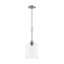 Luminaire suspendu en nickel brossé 1 lumière avec abat-jour en verre transparent Ilia-127419982