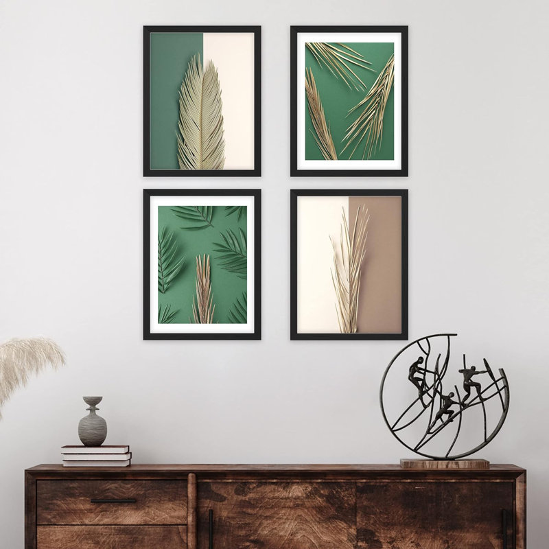 Green Green Jungle Leaf, H 10 po x l 8 po x P 1 po, Noir