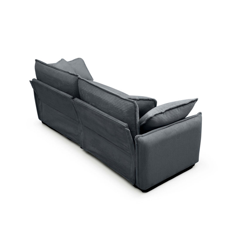 Mira 3 Seater Sofa Zelida (3S), Grey, 33.85" H x 81" W x 34.25" D