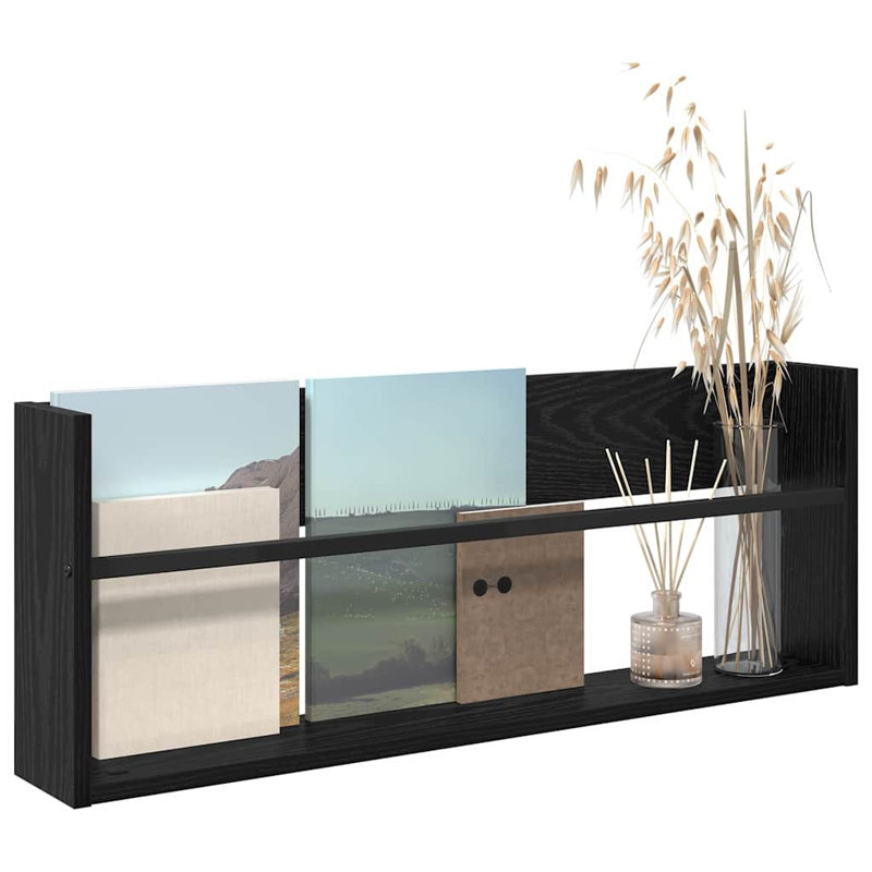 Wood Magazine Rack, Black