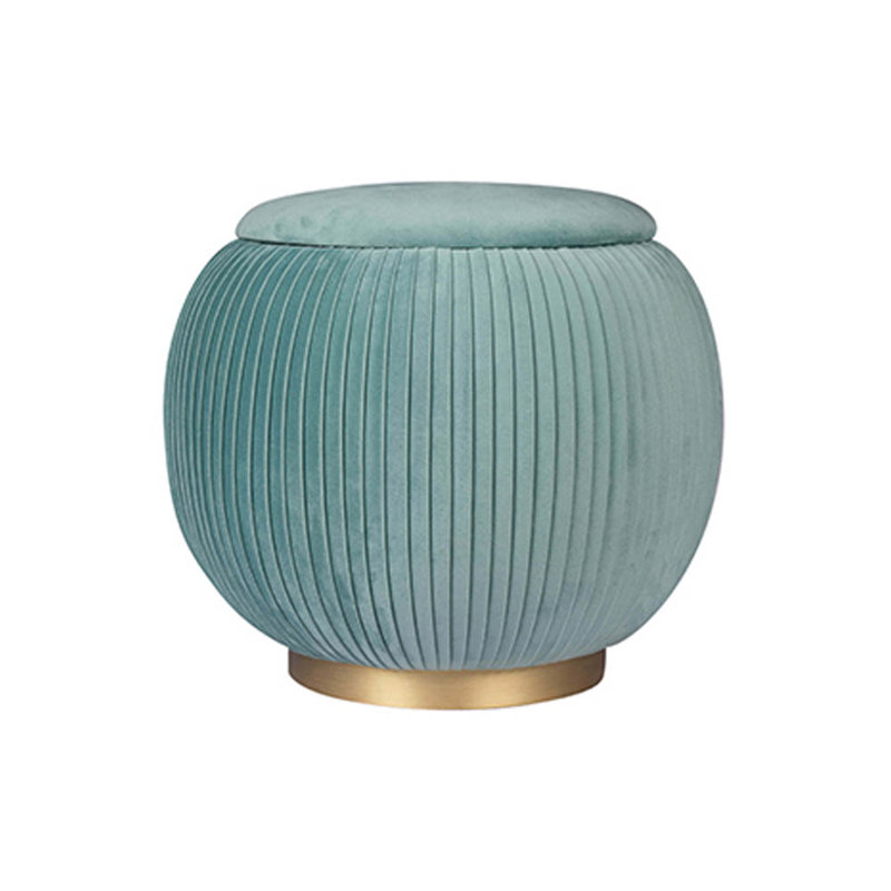 Alhanouf Velvet Round Solid Colour Pouffe Ottoman