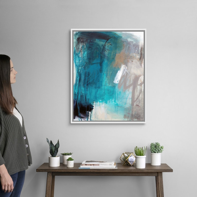 Reproduction d’art sur toile, "lovely" par B. Robert, H 32 po x l 26 po x P 1,75 po, Cadre blanc