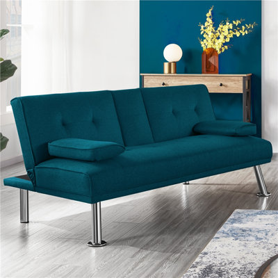 Colour 3-Seater Convertible Futon Sofa Bed