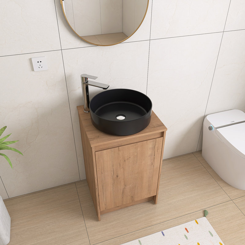  Ensemble de meuble-lavabo simple 20 po avec comptoir en céramique Bellmead, Noir