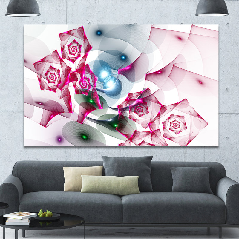 «Pink Roses», impression fractale sur toile tendue, H 40 po x l 60 po x P 1,5 po