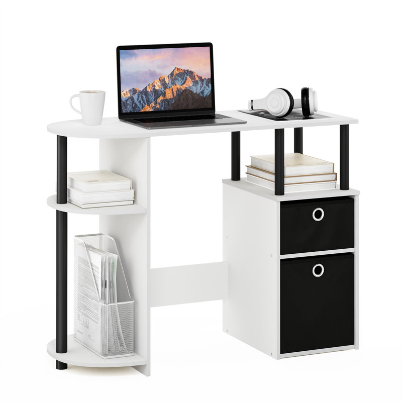Lansing Computer Desk, White/Black