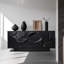 Buffet noir en bois massif à plusieurs couches avec motif en relief, armoire de rangement pour hall d'entrée de luxe rétro-654751850