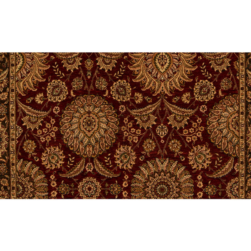 Tapis rouge / brun / noir en laine noué à la main de conception unique 5 pi 9 po x 8 pi 9 po