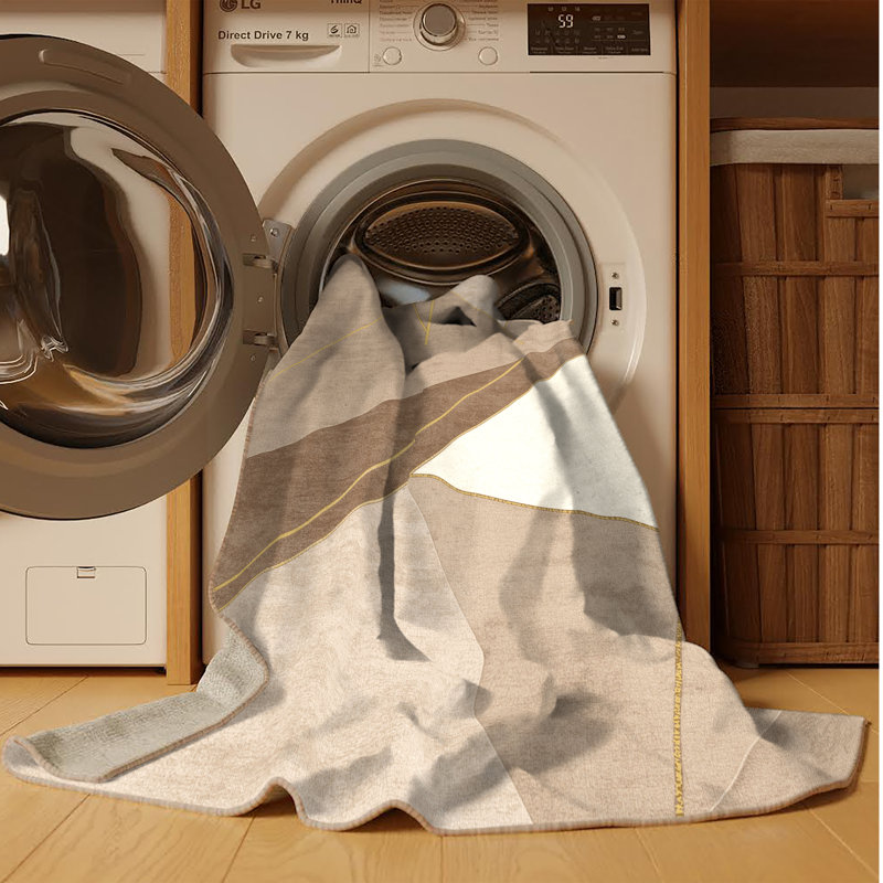 Tapis géométrique chic et luxueux lavable à la machine Manhasset, Carré 3 pi