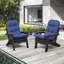Coussin de chaise Adirondack d'extérieur bleu marine 4 po, ensemble de deux pièces-747905311