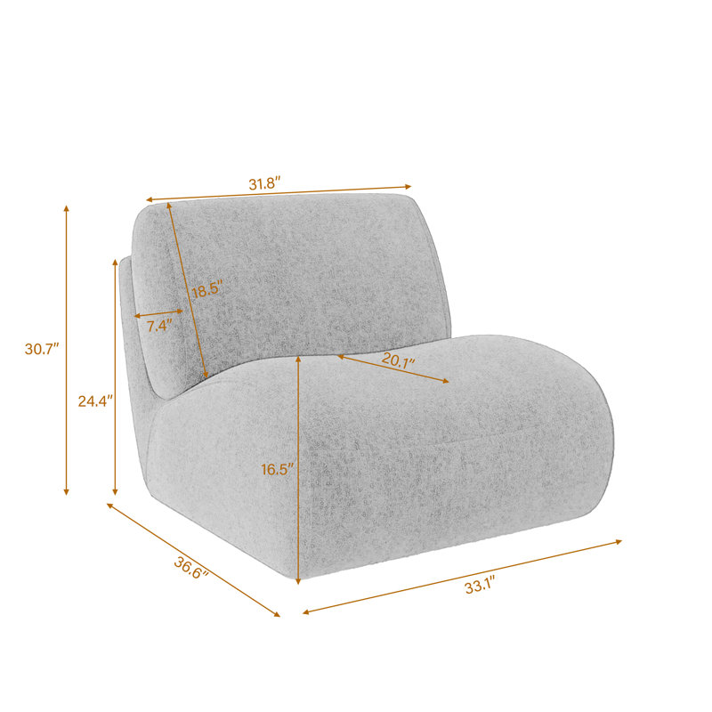 Nita Swivel 84.1 Cm Wide Swivel Lounge Chair, Taupe