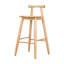 Tabouret de bar d'intérieur en bois d'hévéa Grove, finition naturelle, ensemble de 2