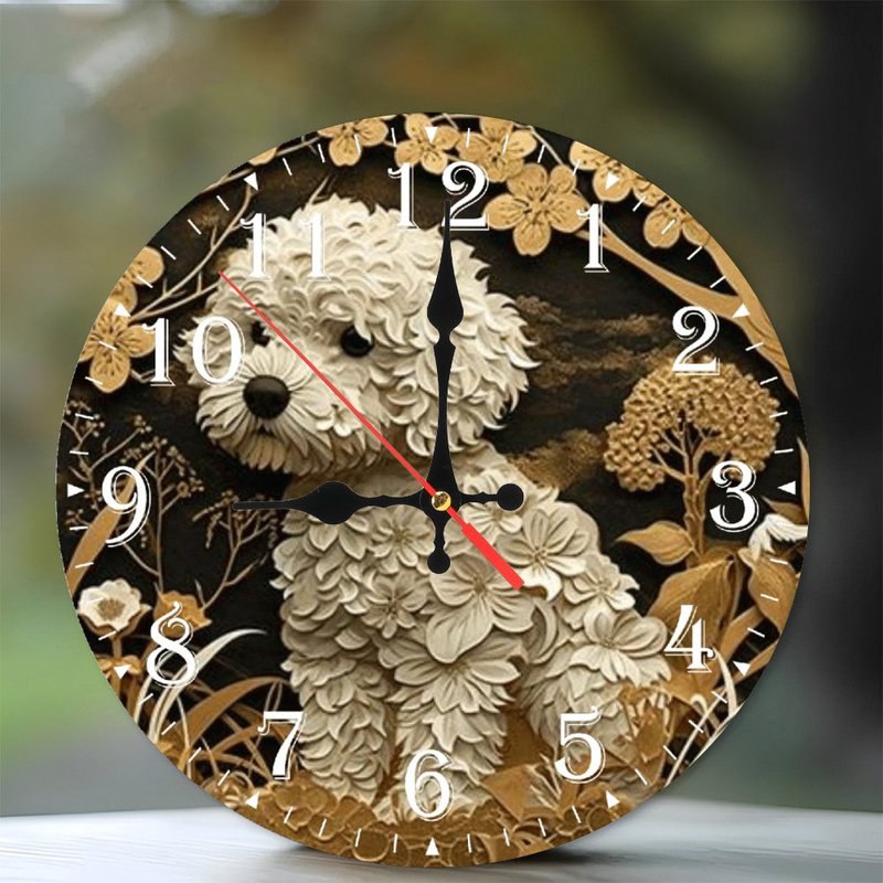 Horloge murale en bois 10 po, mouvement silencieux, à piles (piles AA non incluses), décor artistique, parfait pour les décorations