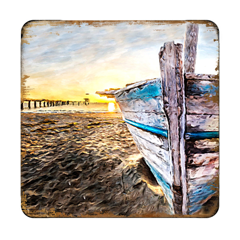 Bloc de bois Stanton Drew Beach Boat, H 9 po x l 12 po x P 1 po