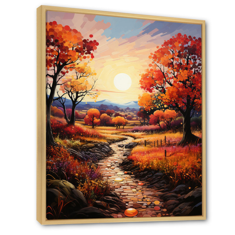 «Euphrasia Countryside Autumnal Orchard Patchwork II», reproduction, H 32 po x l 16 po x P 1 po, Cadre naturel flottant