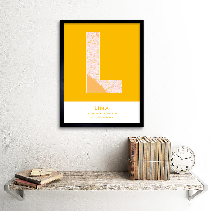Lima Peru City Map - Single Picture Frame Typography