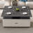Multifunctional Centre Table,Modern Lift Top Coffee Table With 4 Storage Stools,Extendable Coffee Table