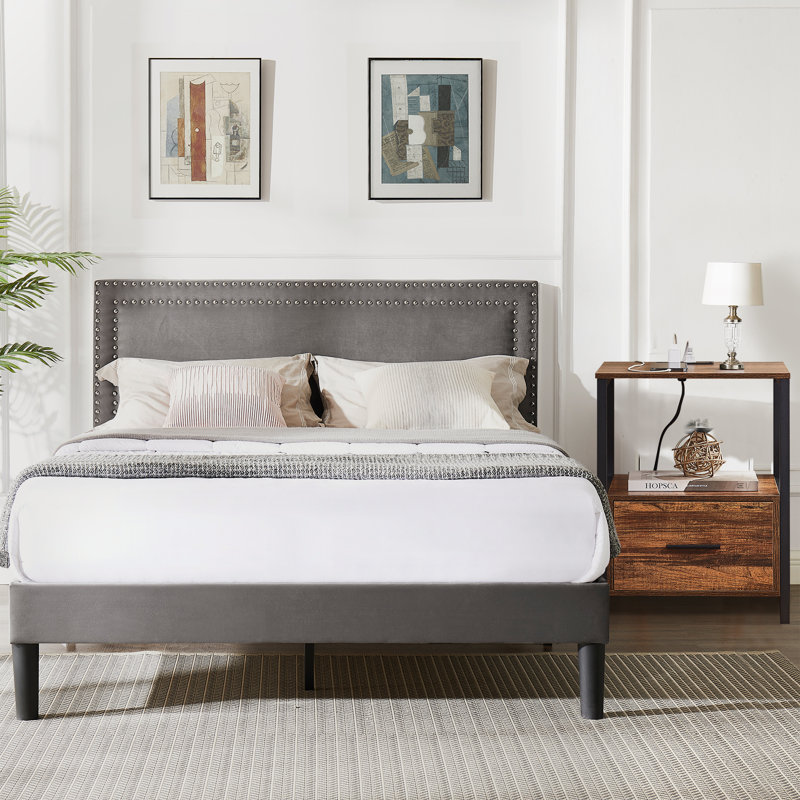 Bedroom Set Bed Frame And Nightstand 2 Piece(Set Of 2), Queen