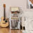 Natural White Vinyl Record Player Stand With Large Storage And Display Shelf