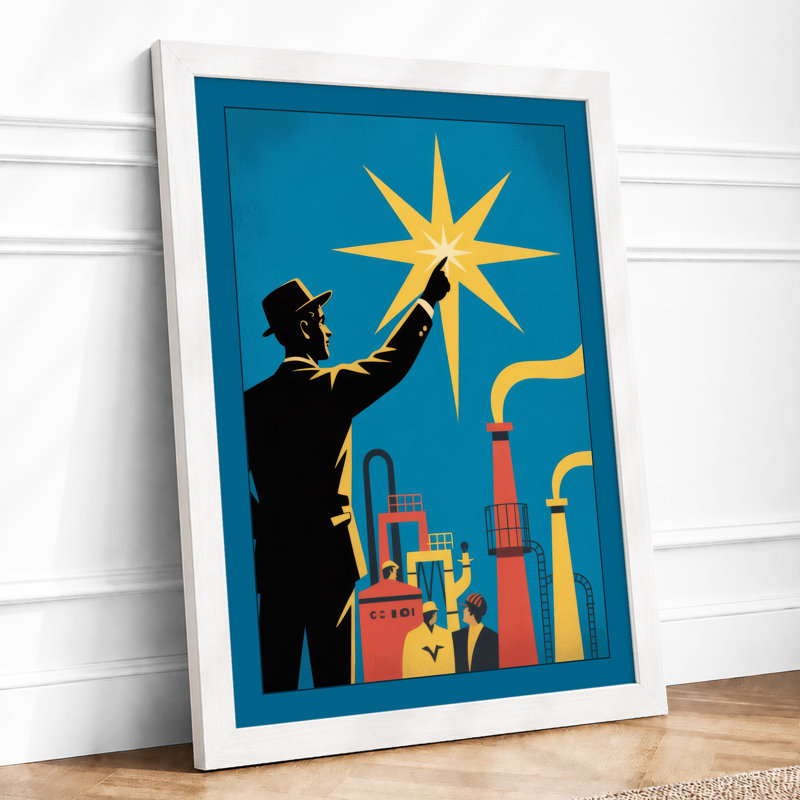 Reaching For Stars Retro - Print, A1 - 84.1 x 59.4 cm, White