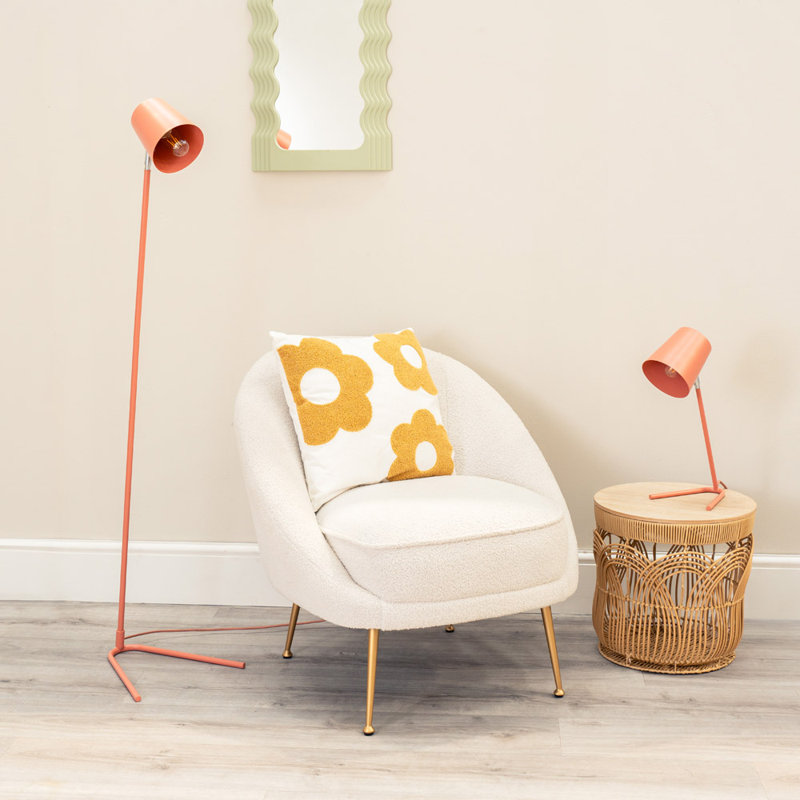 Rikkilee Task Floor Lamp, Coral Peach