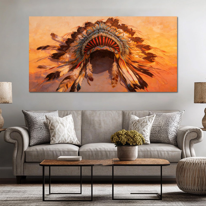 Art mural sur toile grande coiffe Crosslin, H 28 po x l 58 po