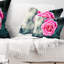 Coussin lombaire floral rose