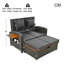 120cm Wide Straight Steel Patio Daybed