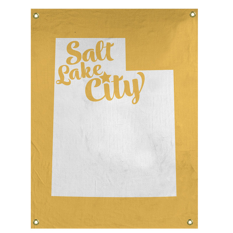 Tapisserie murale en utah salt lake city, H 36 po x l 26 po, Jaune