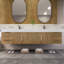 Meuble-lavabo mural double 83,4 po avec plateau en acrylique renforcé Natrona-1946358139