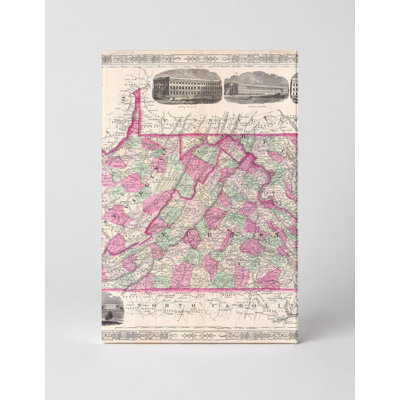 Johnson's Map of Virginia, Delaware, Maryland and West Virginia (1864) — Portrait Canvas Wall Art