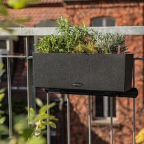 Aster. Tall Planter Box, Large Black Divider Planter, Rectangular Plant Pot.  29 T, 38 Wide, Narrow. Outdoor, Indoor w/ Drainage