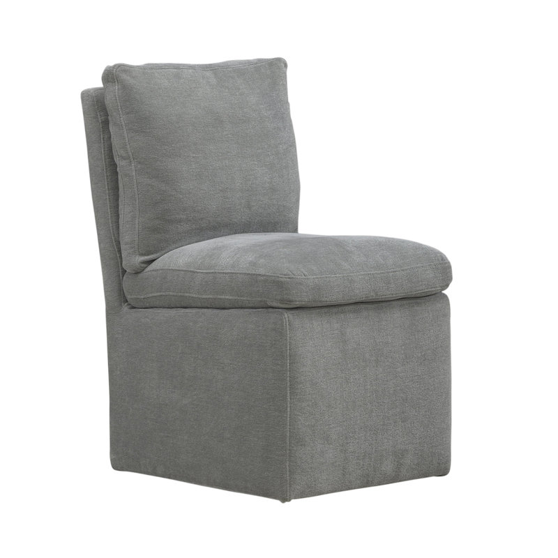 Chaise rembourrée Faouzi avec roulettes, Saphire