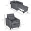 Fauteuil-lit convertible 3 en 1, canapé-lit simple multifonctionnel, fauteuil-lit escamotable avec dossier réglable, coussin et poches, gris