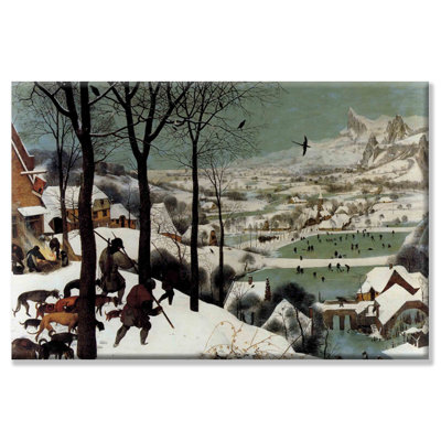 «Hunters in the Snow Détail», reproduction d'art sur toile tendue