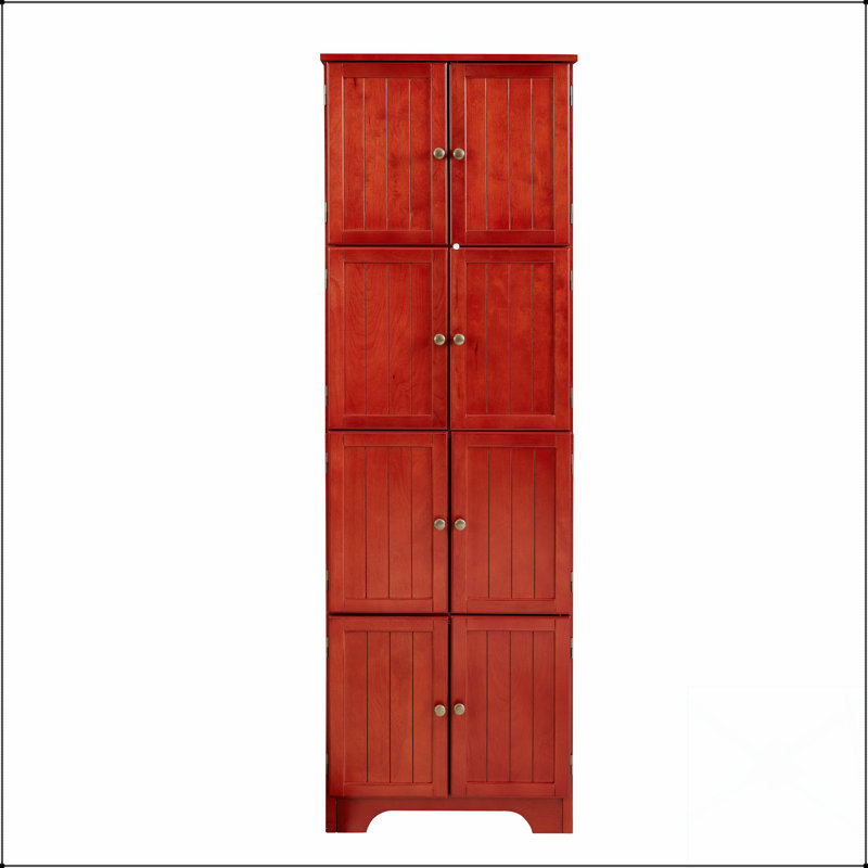 Grande armoire de rangement autoportante avec 8 portes et 4 tablettes pour une vie organisée dans n'importe quelle pièce