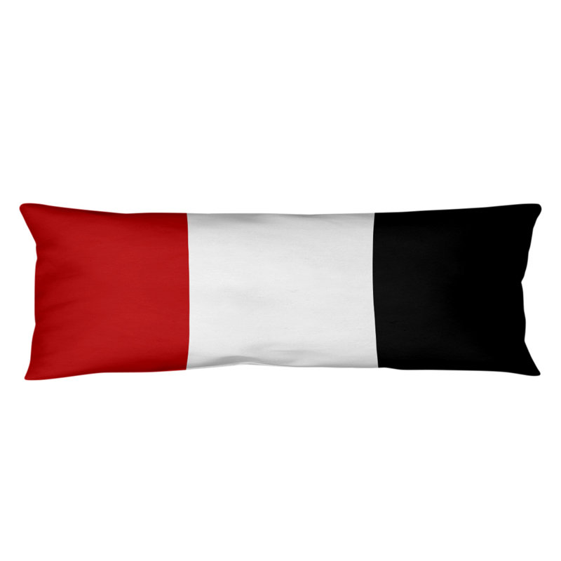 Addison Polyester Medium Pillow, Scarlet/Black