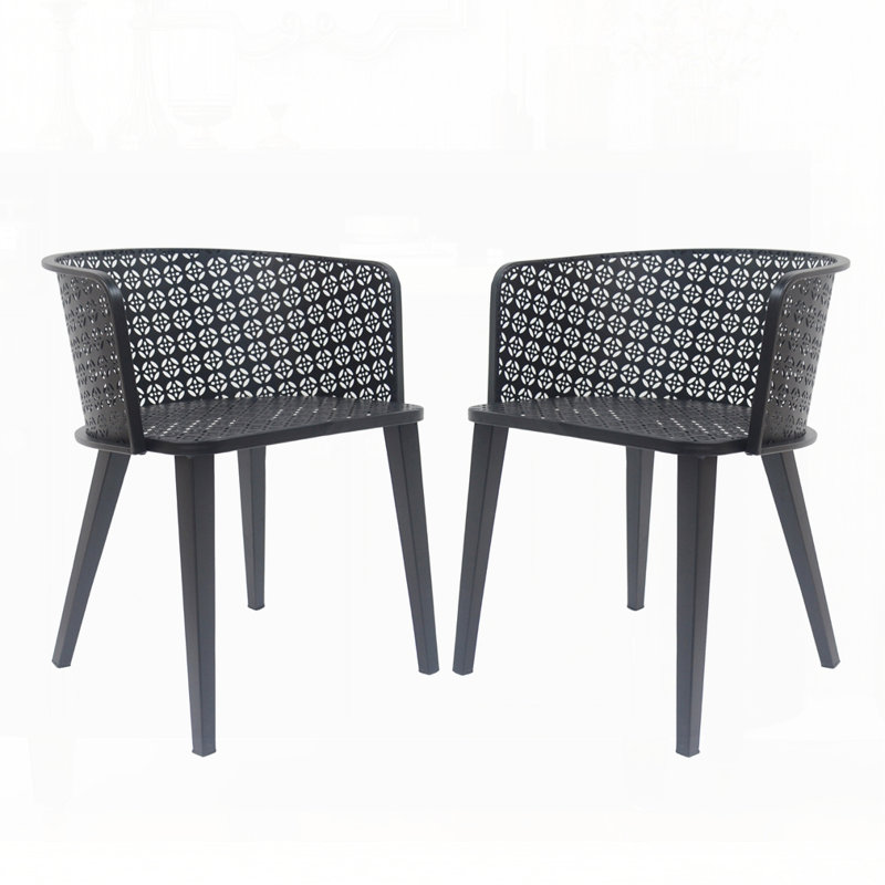 Outdoor Dining Chair(Set Of 2), Black
