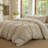 DONEUS Striped Duvet Cover Set 100% Washed Cotton Linen Like Soft Feelling Breathable Bedding-113054931-113054922