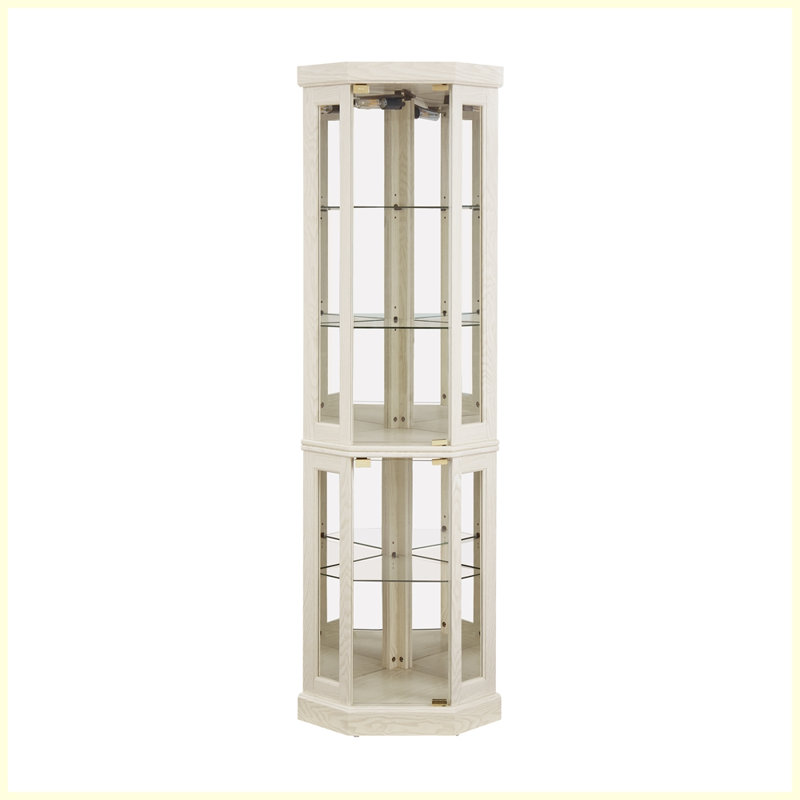 Modern Corner Curio Cabinet/Display Cabinet for Living Room, White