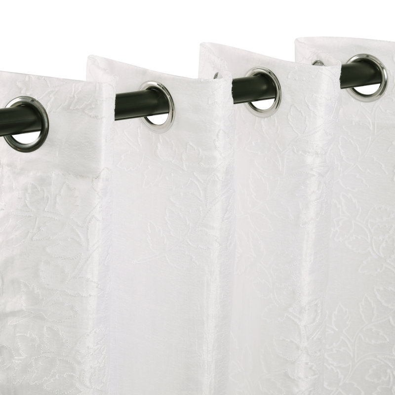 Planchard Sheer Curtain Pair, 52" W x 84" L, White