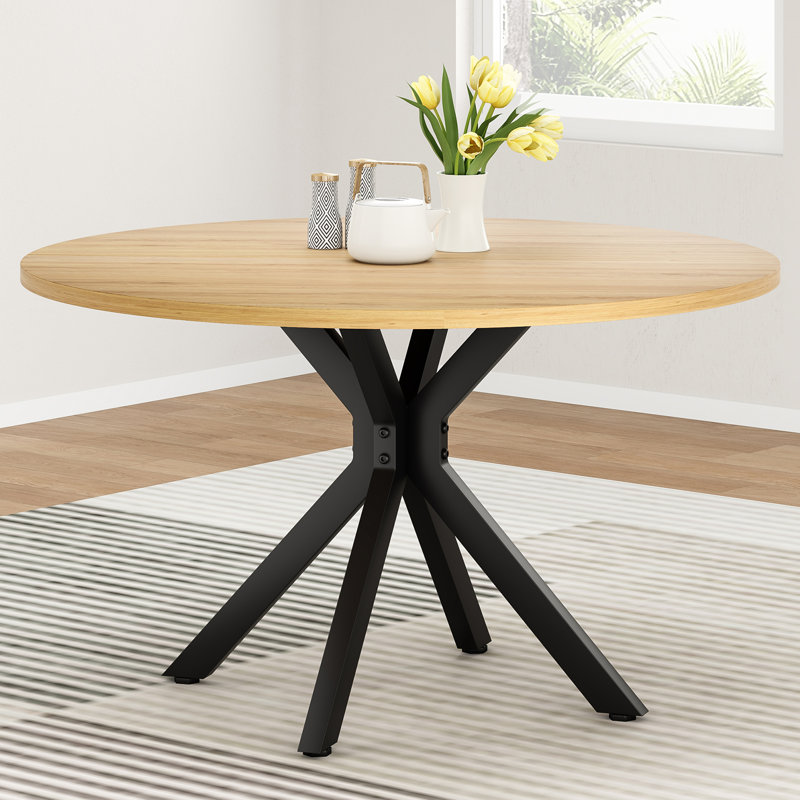 Beech Round Dining Table, Beige