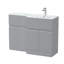 Hudson Reed Urban 1100mm Right-Hand 2 Door Satin Grey Floor Standing Combination Unit With Stone Basin-134733545-134733548
