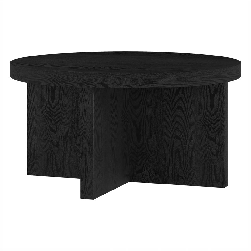 Adey Pedestal Coffee Table, Black Grain