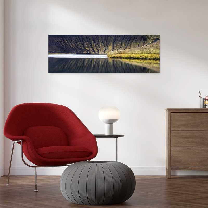 «Green Mountain Lake», art dramatique paisible, paysage paisible, montagne, H 12 po x l 36 po