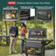 Keter Outdoor Patio Cooler Chest, 89.8 Qt Beverage Bar Cart w/ Wheels, Graphite