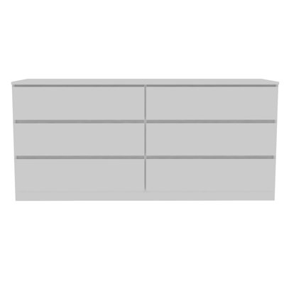 Asteria 6 Drawer Double Dresser, Metal Handles